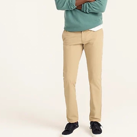 j crew 484 slim fit tech pants khaki tan - Picture 1 of 3